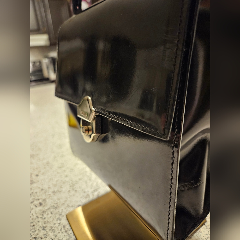 FURLA - EUC-ABSOLUTELY STUNNING Black Patent Leather Crossbody - Picture 6 of 15